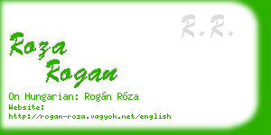roza rogan business card